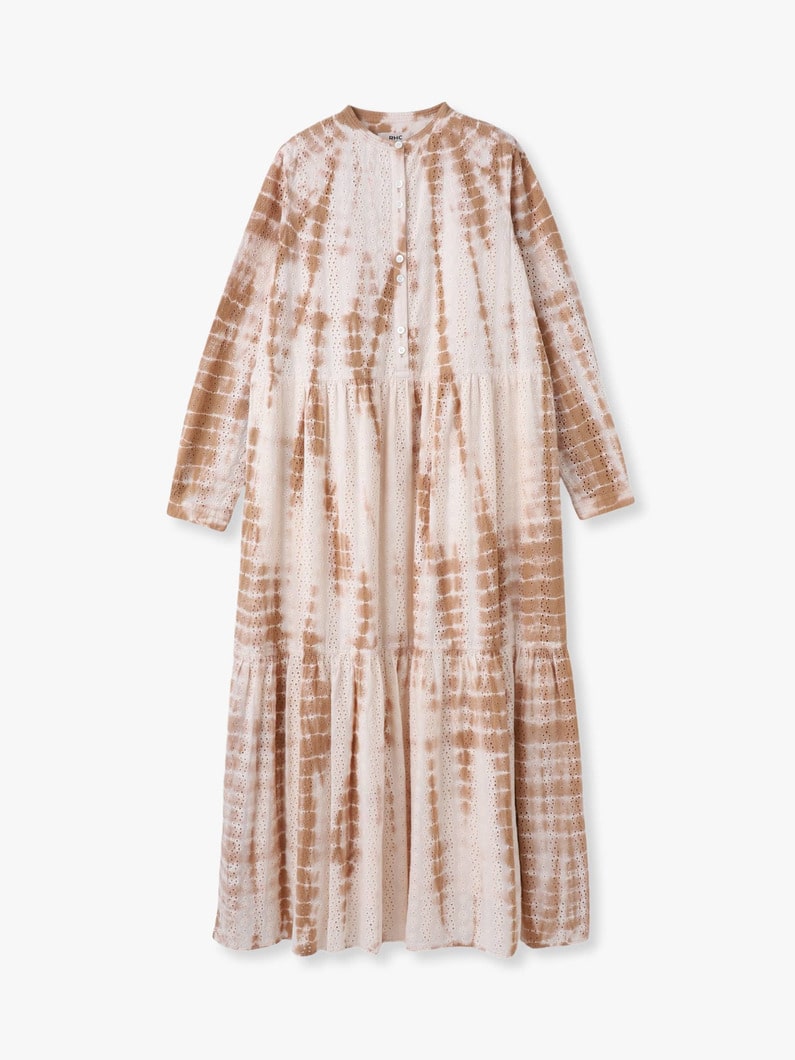 カットワーク タイダイ ティアード ドレス 詳細画像 brown 1