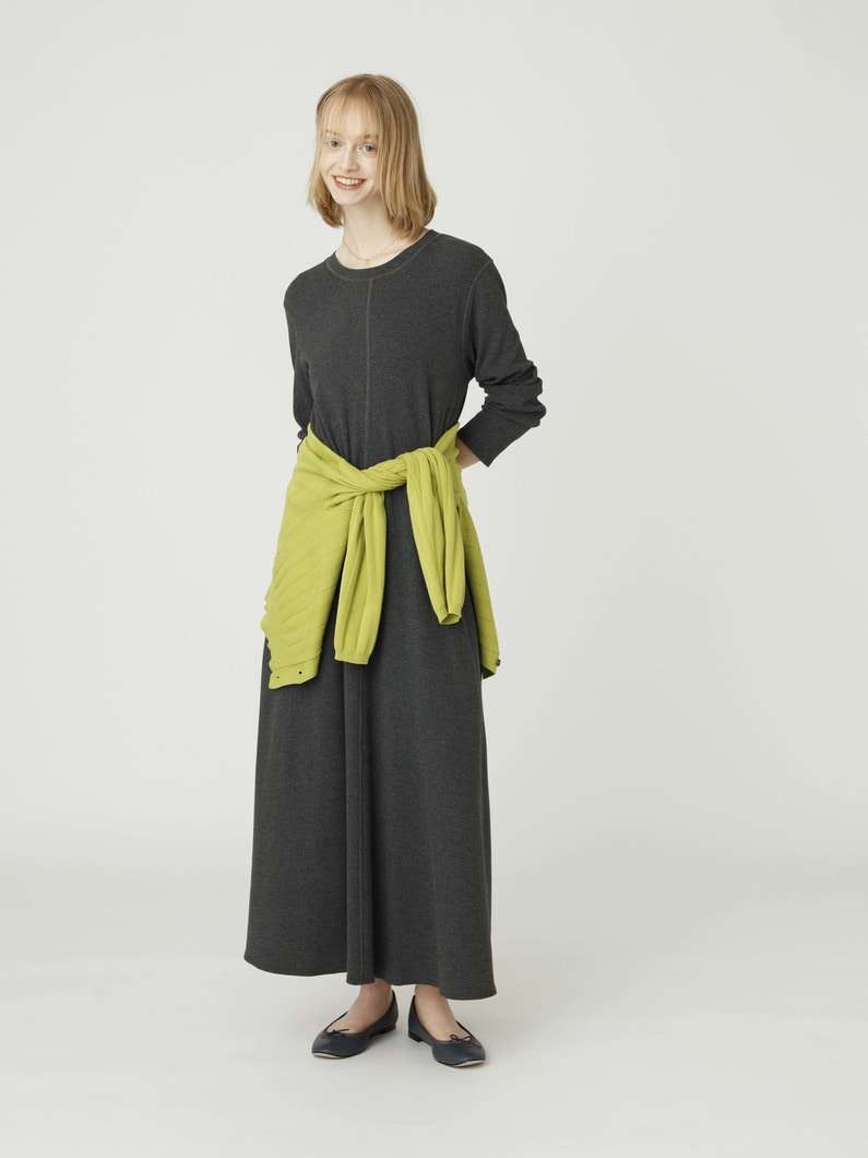 リブ フレア ロングドレス 詳細画像 charcoal gray 1