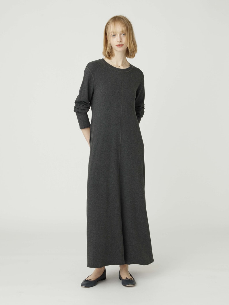 リブ フレア ロングドレス 詳細画像 charcoal gray 2