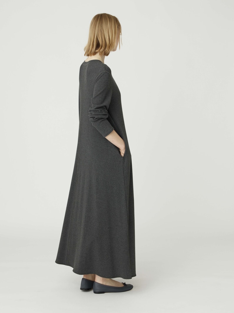 リブ フレア ロングドレス 詳細画像 charcoal gray 4
