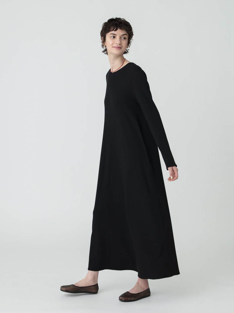 リブ フレア ロングドレス 詳細画像 black 2