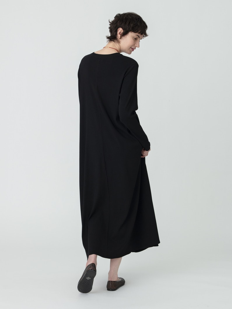 リブ フレア ロングドレス 詳細画像 black 3