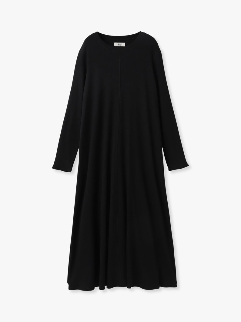 リブ フレア ロングドレス 詳細画像 black 4