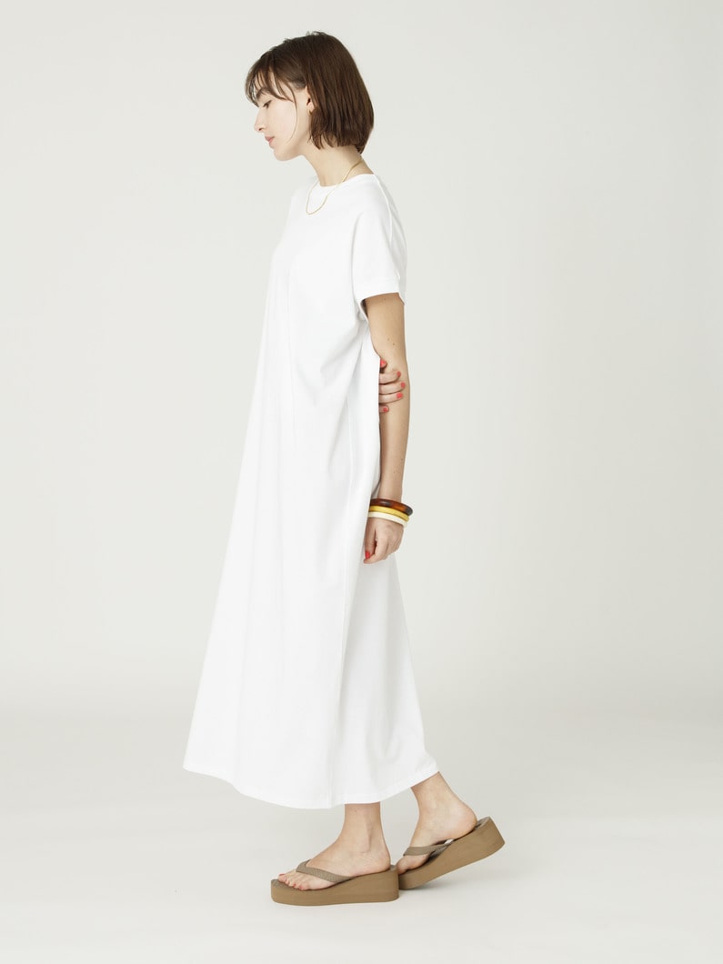 ドライコットン ジャージー ドレス（ホワイト/ブラック/チャコールグレー） 詳細画像 white 2