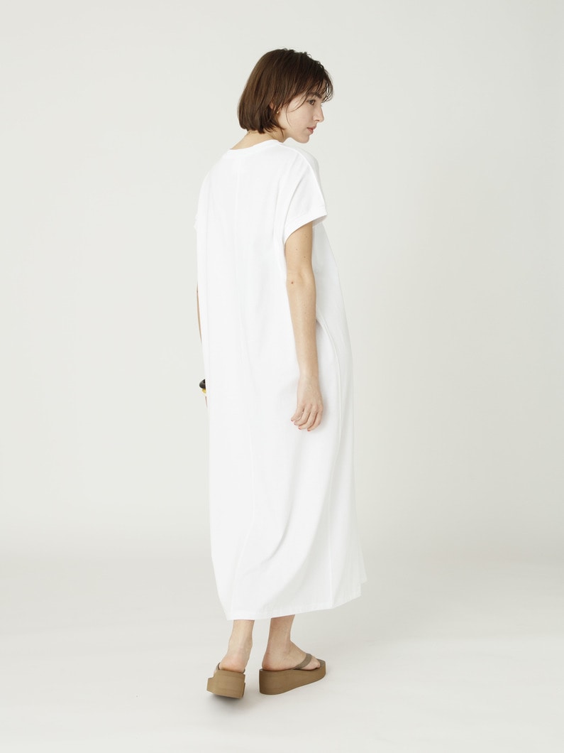 ドライコットン ジャージー ドレス（ホワイト/ブラック/チャコールグレー） 詳細画像 white 3
