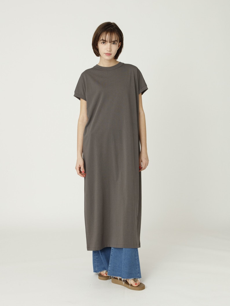 ドライコットン ジャージー ドレス（ホワイト/ブラック/チャコールグレー） 詳細画像 charcoal gray