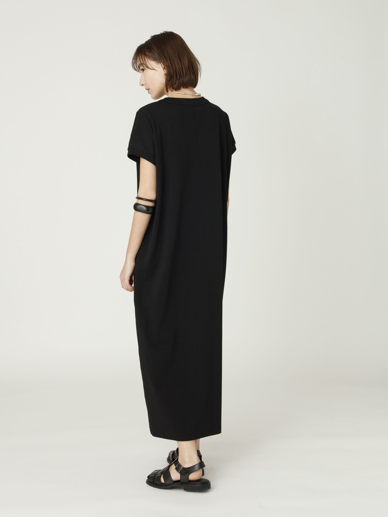 ドライコットン ジャージー ドレス（ホワイト/ブラック/チャコールグレー） 詳細画像 black 3