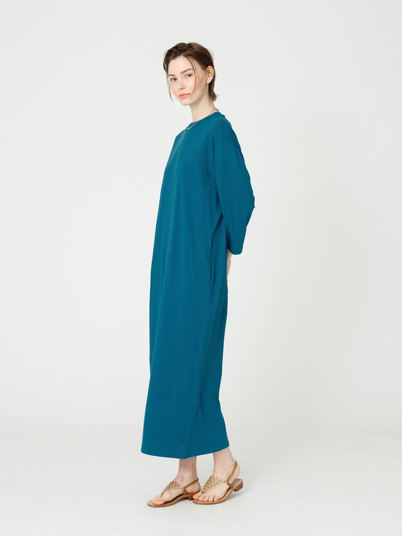 サステナブルコットン ロングスリーブ ドレス 詳細画像 blue 2