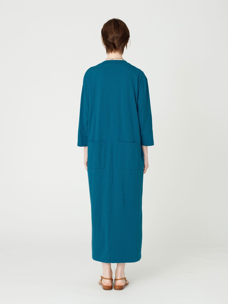 サステナブルコットン ロングスリーブ ドレス 詳細画像 blue 3