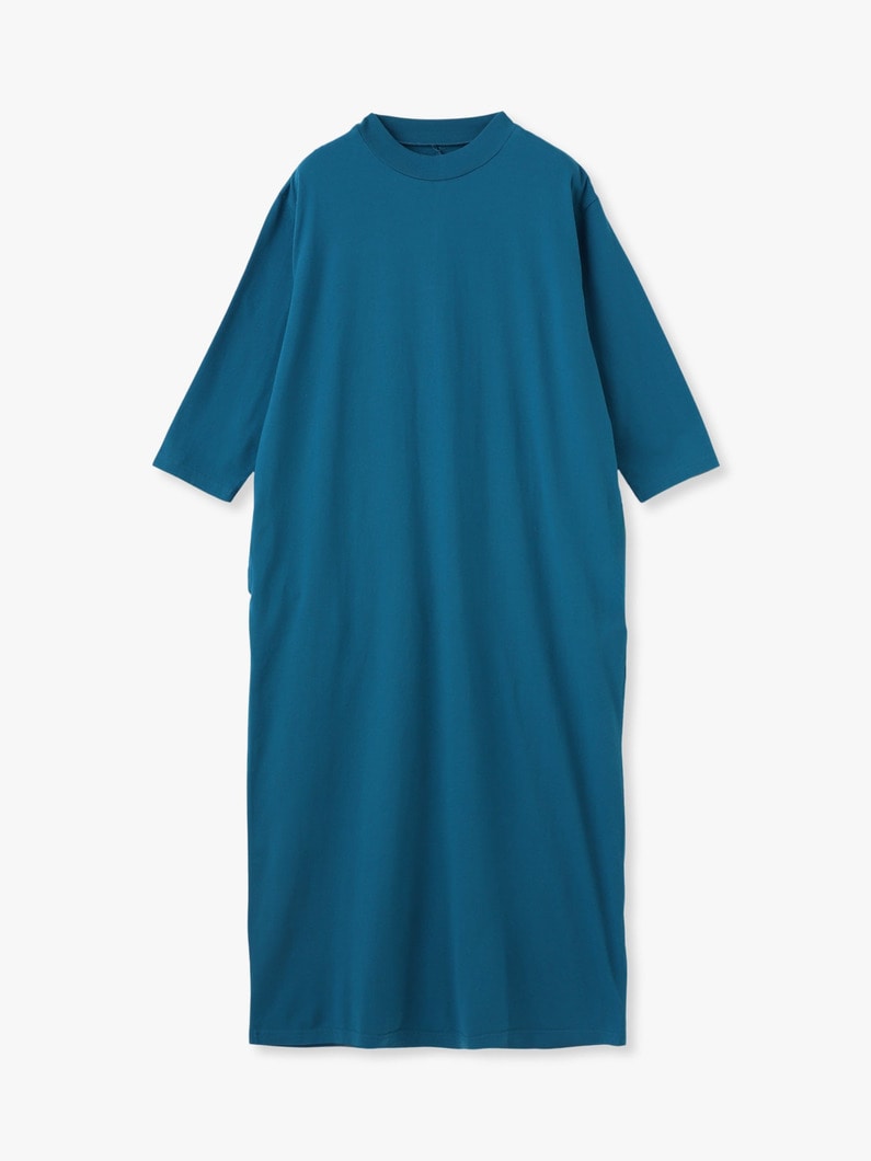 サステナブルコットン ロングスリーブ ドレス 詳細画像 blue 4