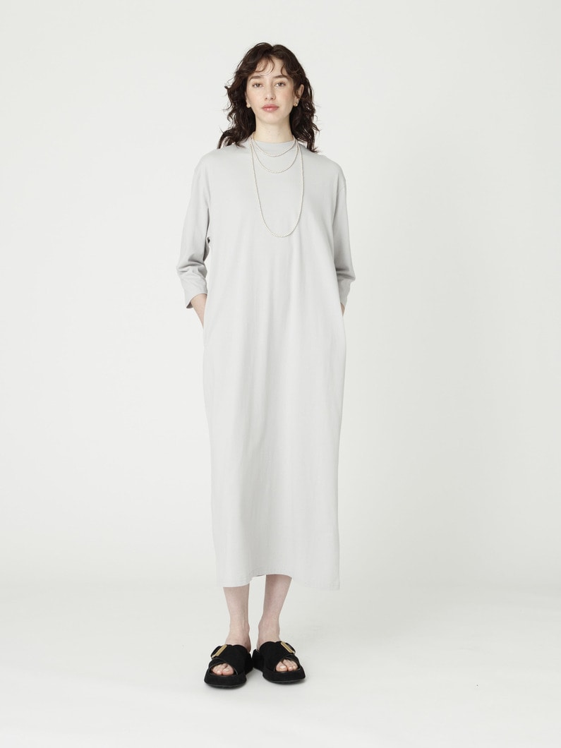 サステナブルコットン ロングスリーブ ドレス 詳細画像 light gray 1