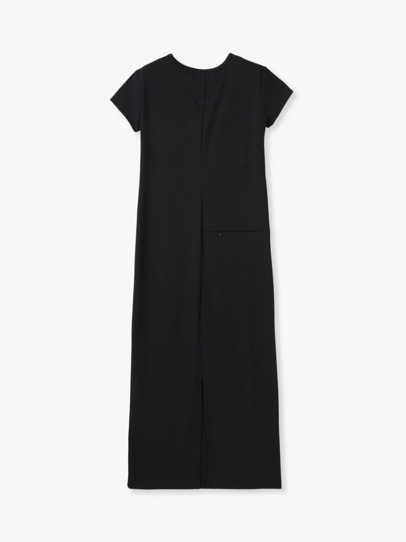リブ ショートスリーブ ロングドレス 詳細画像 black 1