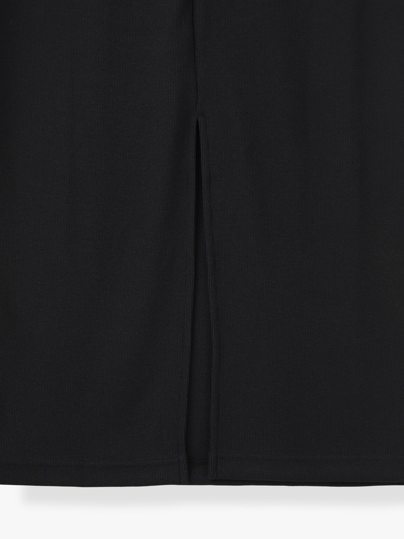 リブ ショートスリーブ ロングドレス 詳細画像 black 3