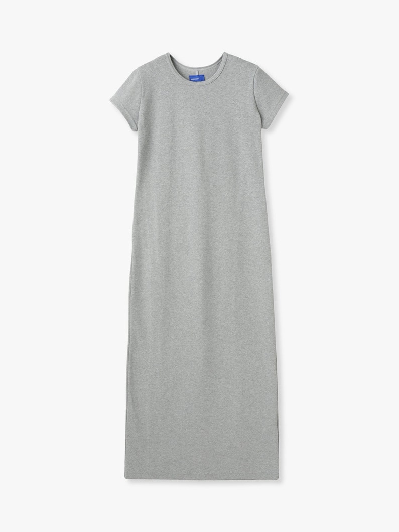 リブ ショートスリーブ ロングドレス 詳細画像 gray 4