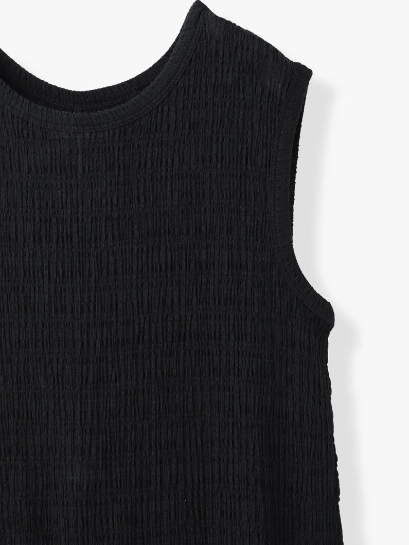 シャーリング スリーブレス ドレス 詳細画像 black 2