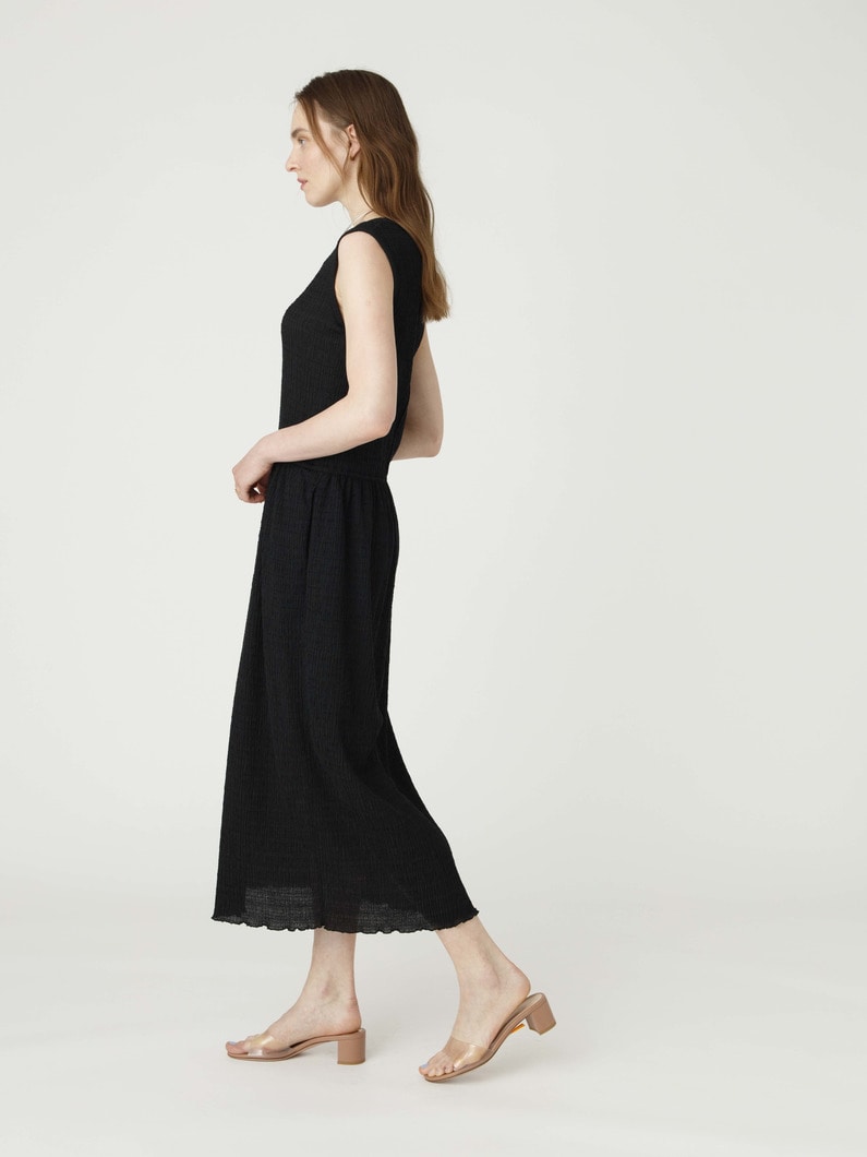 シャーリング スリーブレス ドレス 詳細画像 black 2