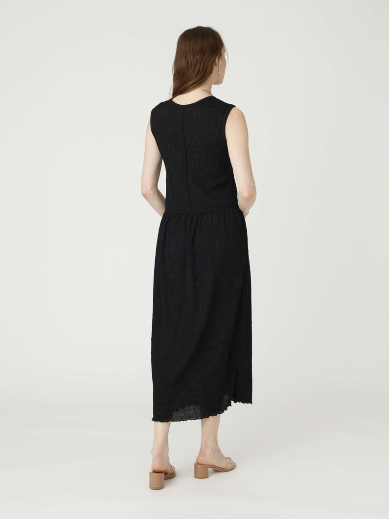 シャーリング スリーブレス ドレス 詳細画像 black 3