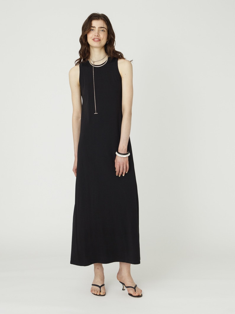 ミニ フレンチテリー ロングドレス 詳細画像 black