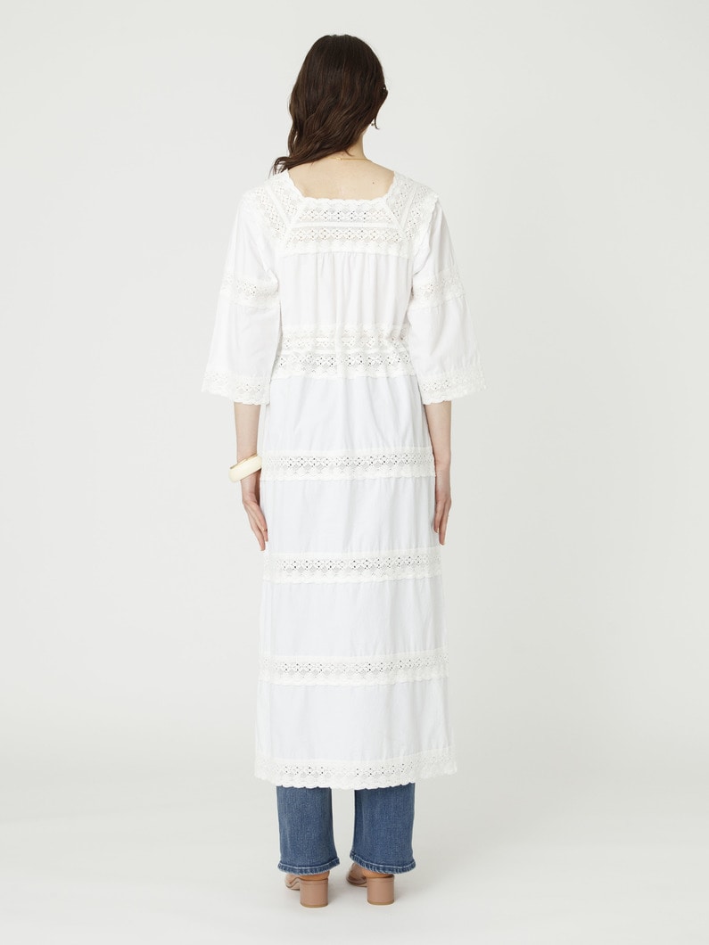 レース ディティール ロングドレス 詳細画像 white 3