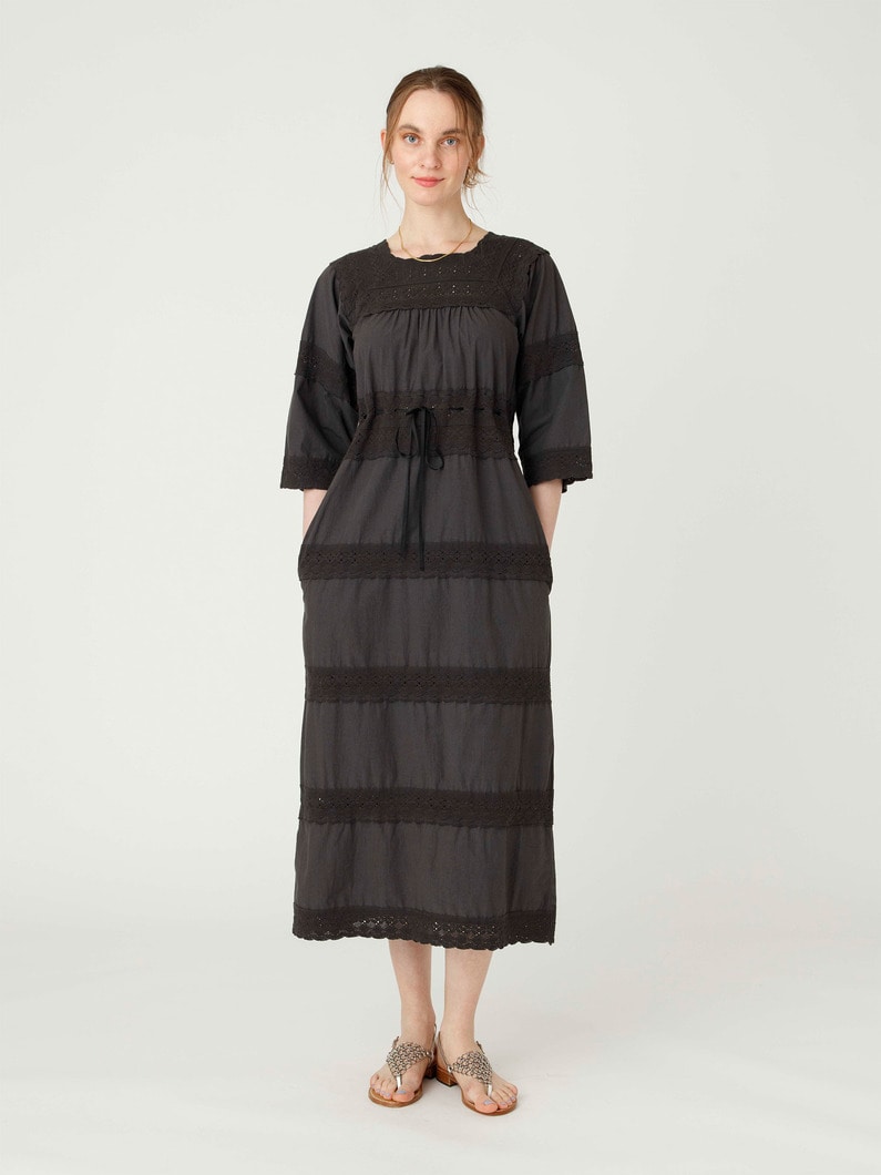 レース ディティール ロングドレス 詳細画像 charcoal gray