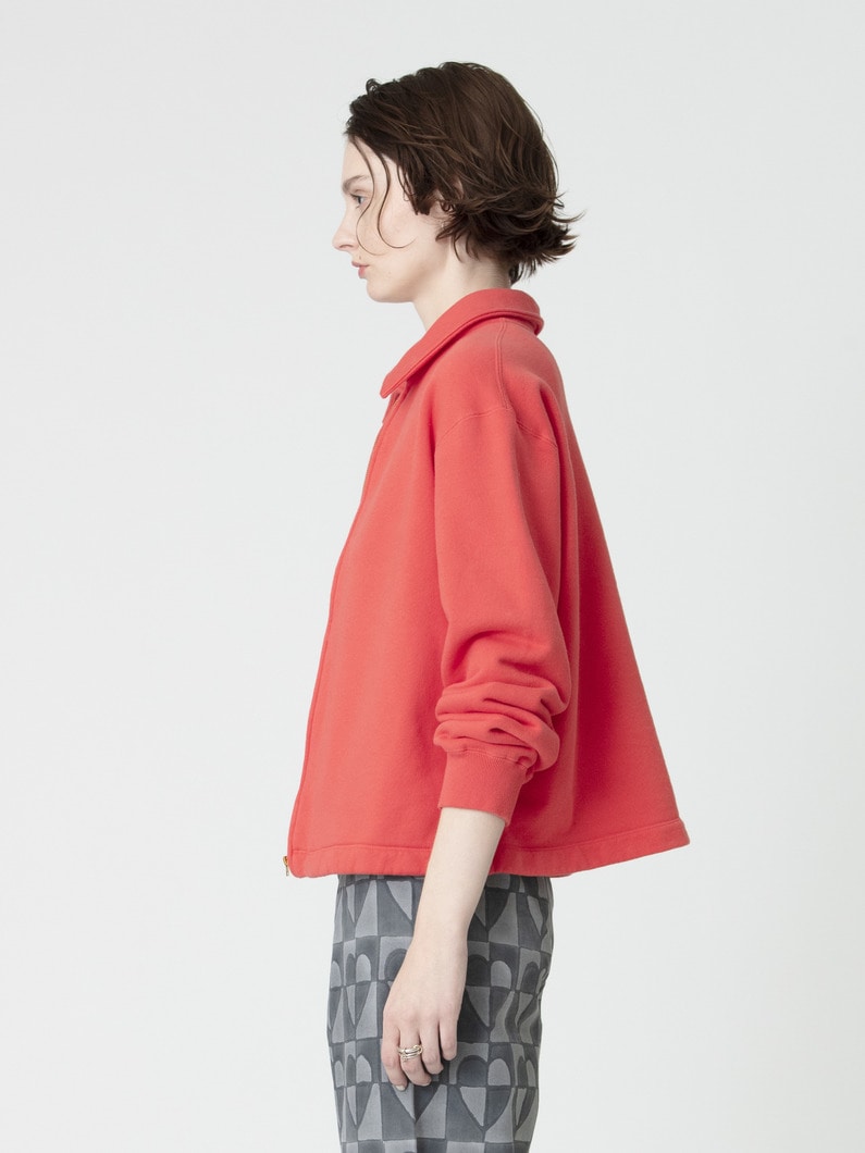 ガーメントダイ スウェット ブルゾン 詳細画像 red 2