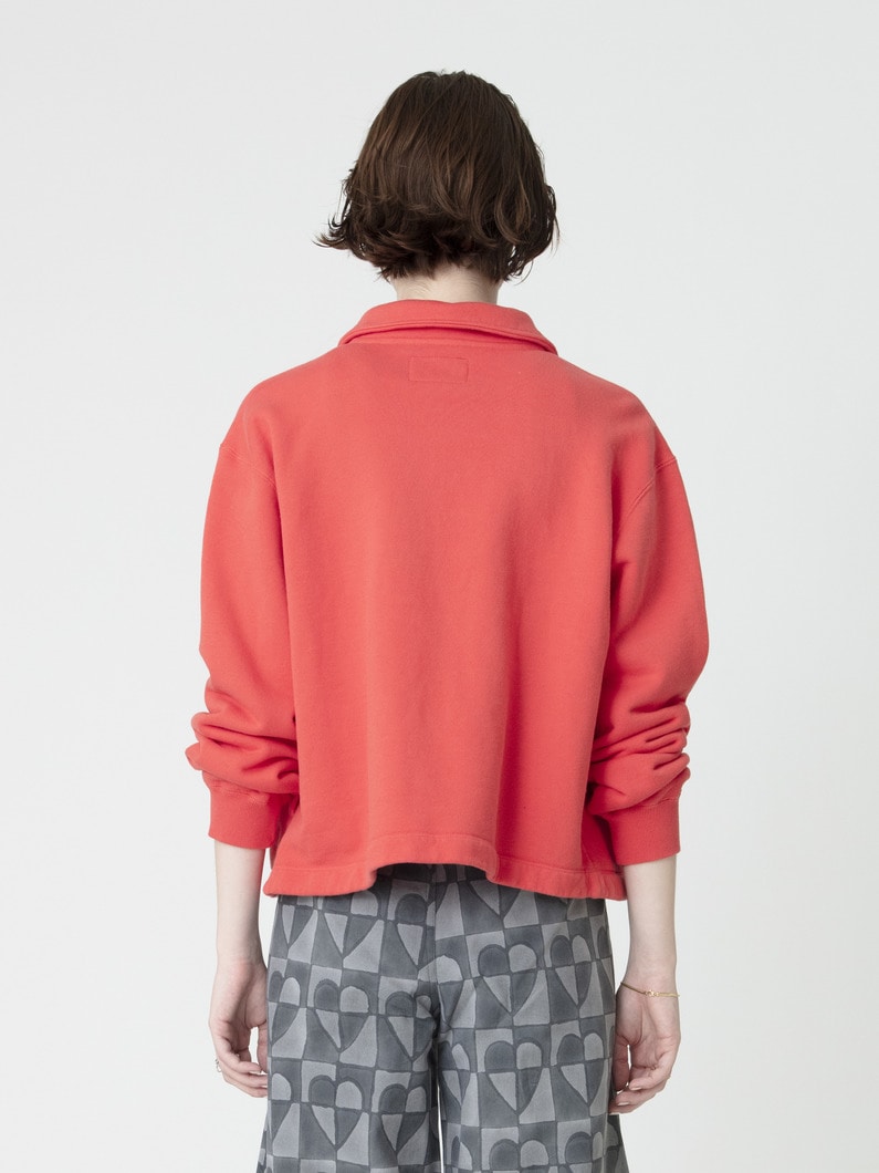 ガーメントダイ スウェット ブルゾン 詳細画像 red 3