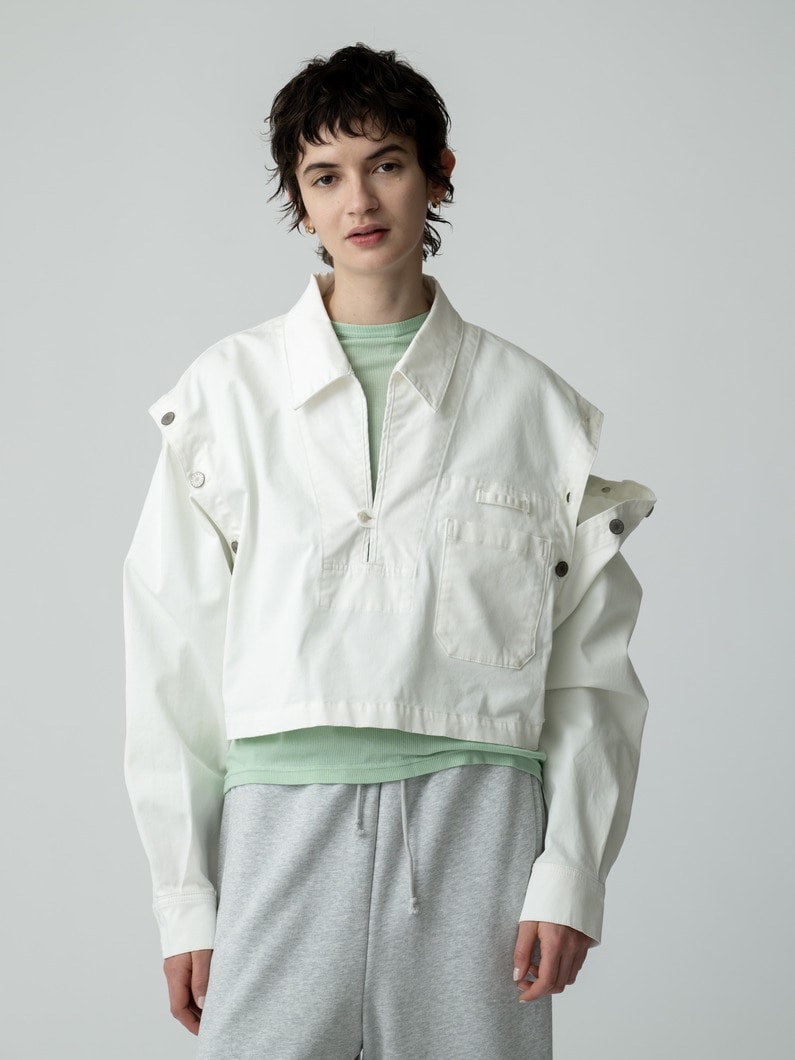 2WAY ワーク プルオーバー 詳細画像 white 1