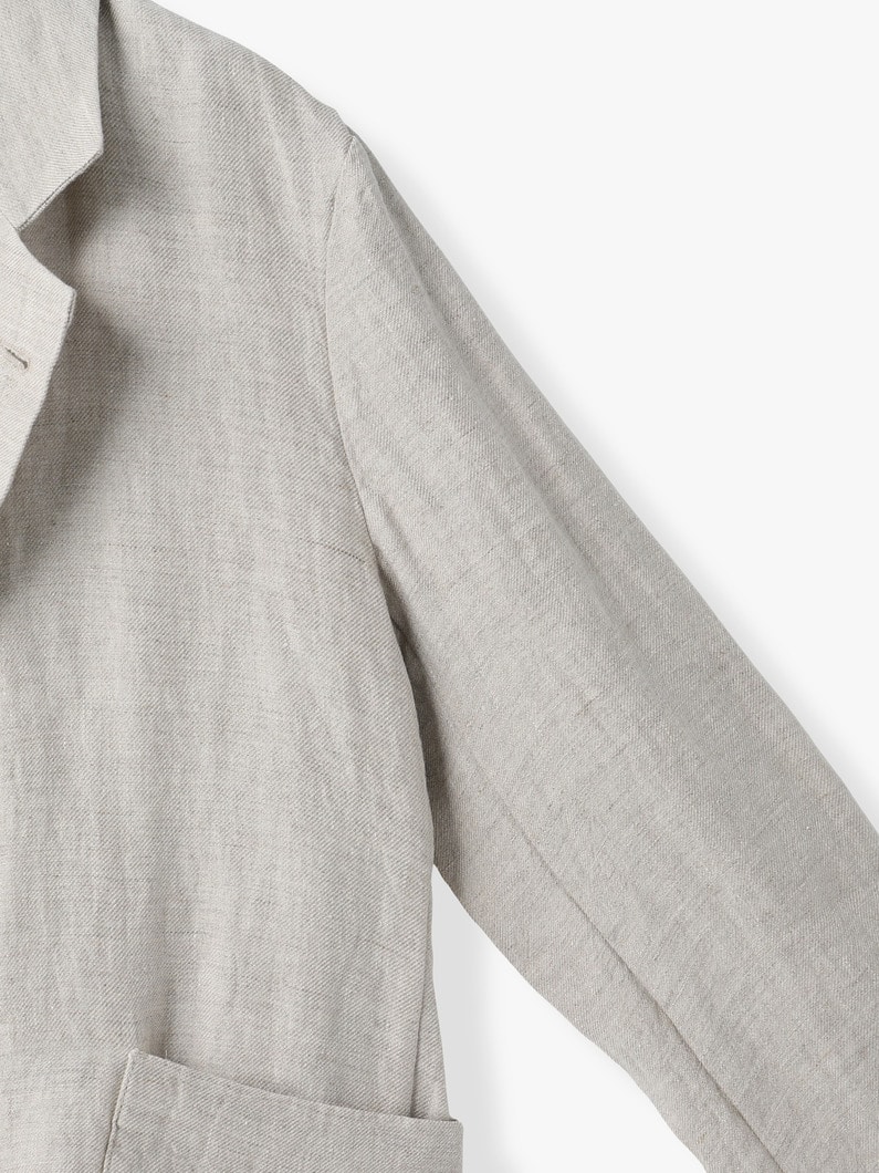 リネン ジャケット（ベージュ/ネイビー） 詳細画像 beige 2