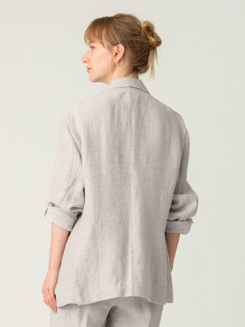 リネン ジャケット（ベージュ/ネイビー） 詳細画像 beige 2