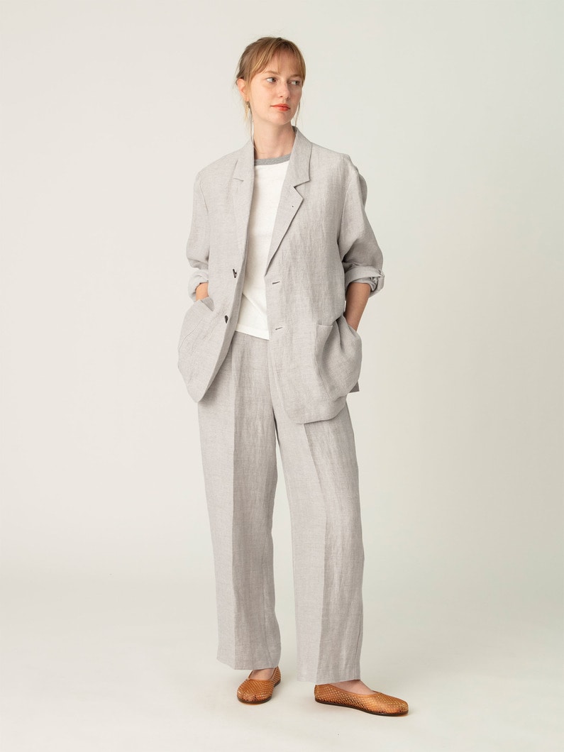 リネン ジャケット（ベージュ/ネイビー） 詳細画像 beige 3