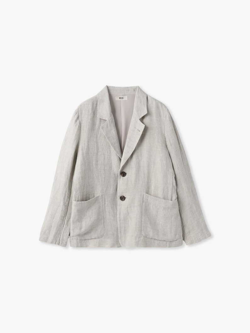 リネン ジャケット（ベージュ/ネイビー） 詳細画像 beige 4