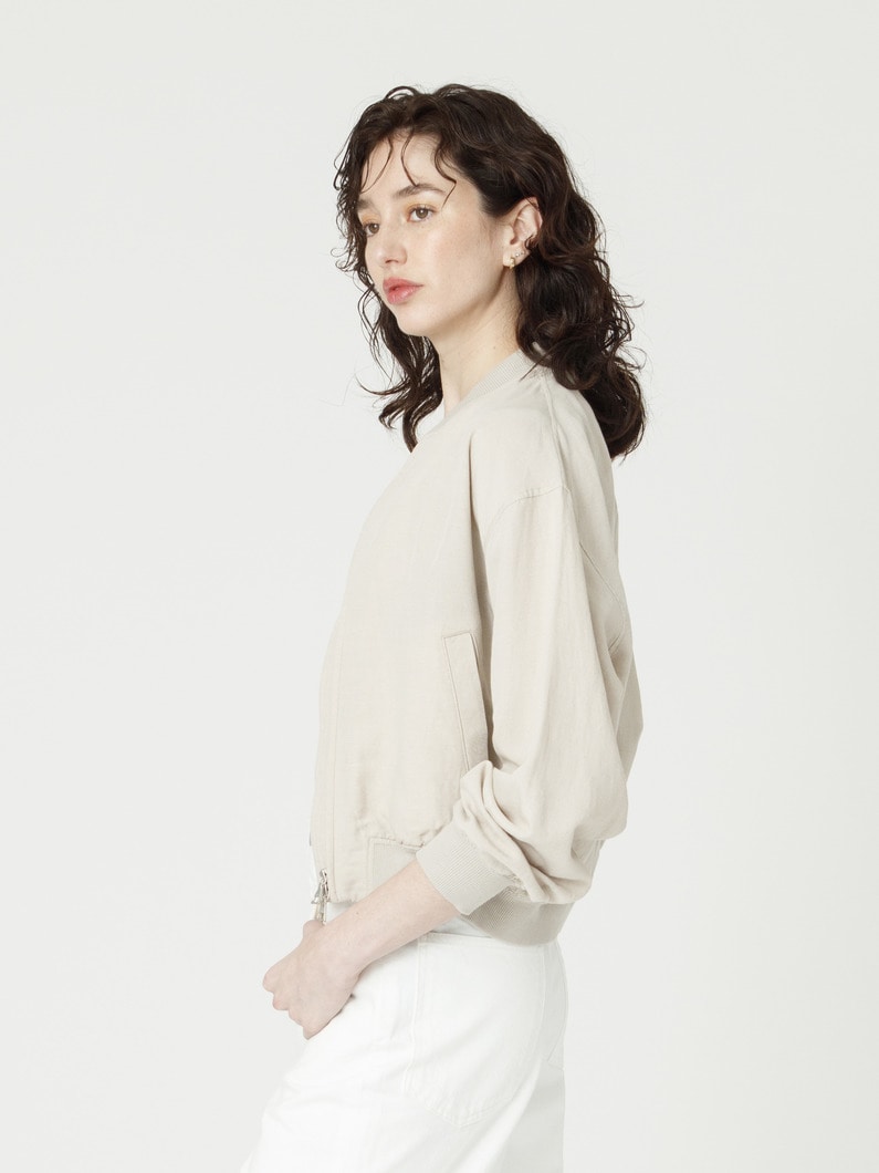 レーヨンリネン ジップ ブルゾン 詳細画像 beige 2