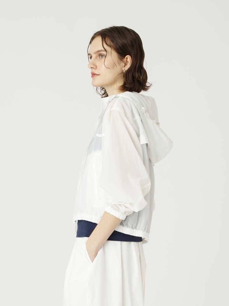 ネットプラス ナイロン ジップフーディー 詳細画像 white 2