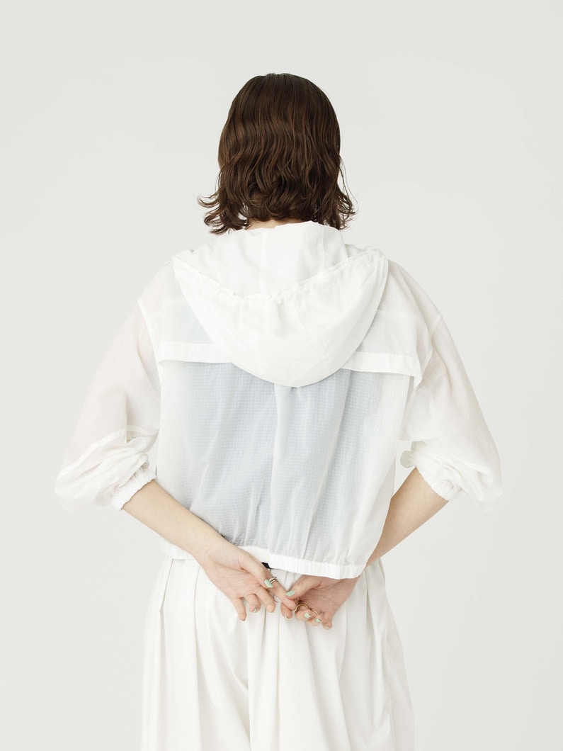 ネットプラス ナイロン ジップフーディー 詳細画像 white 3