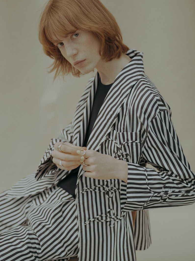 スモッキング ストライプ ジャケット 詳細画像 black 1