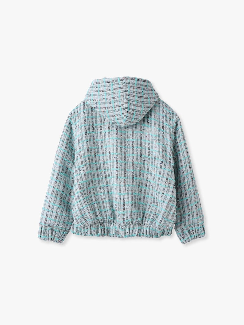 ツイード ジップアップ フーディー ジャケット 詳細画像 black 1