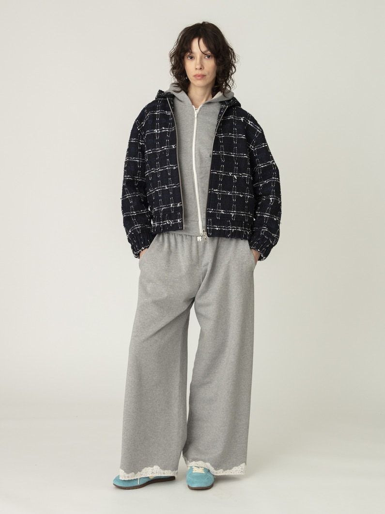 ツイード ジップアップ フーディー ジャケット 詳細画像 navy 3