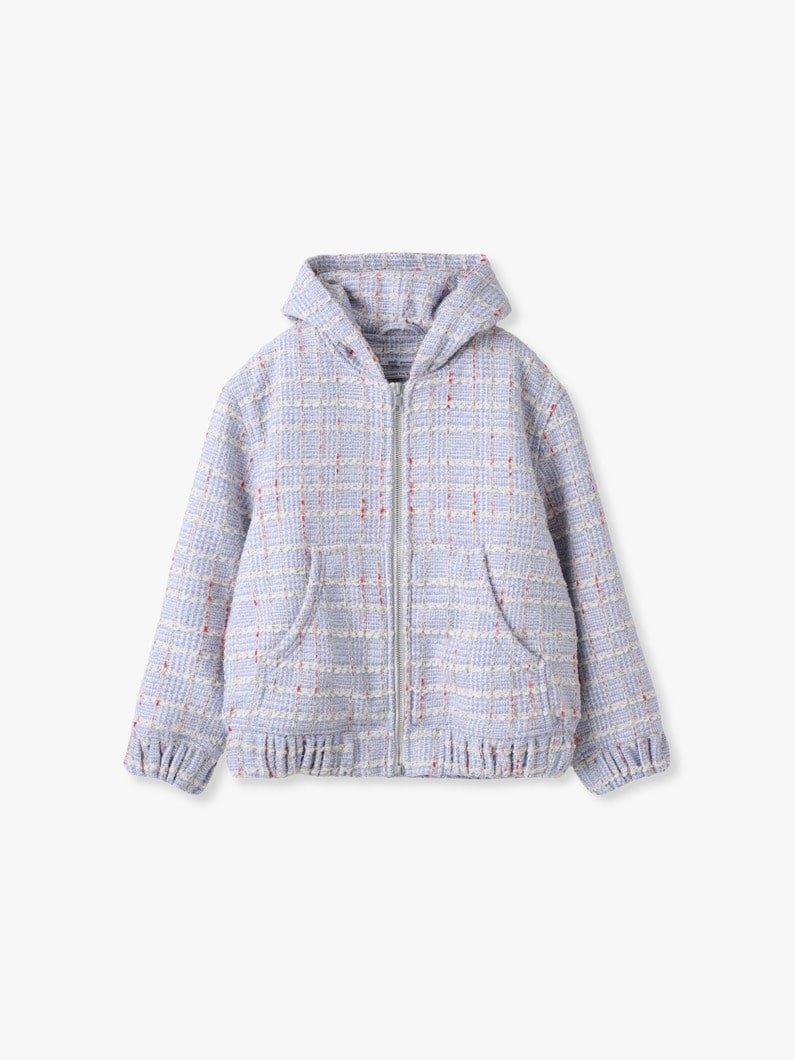 ツイード ジップアップ フーディー ジャケット 詳細画像 lavender