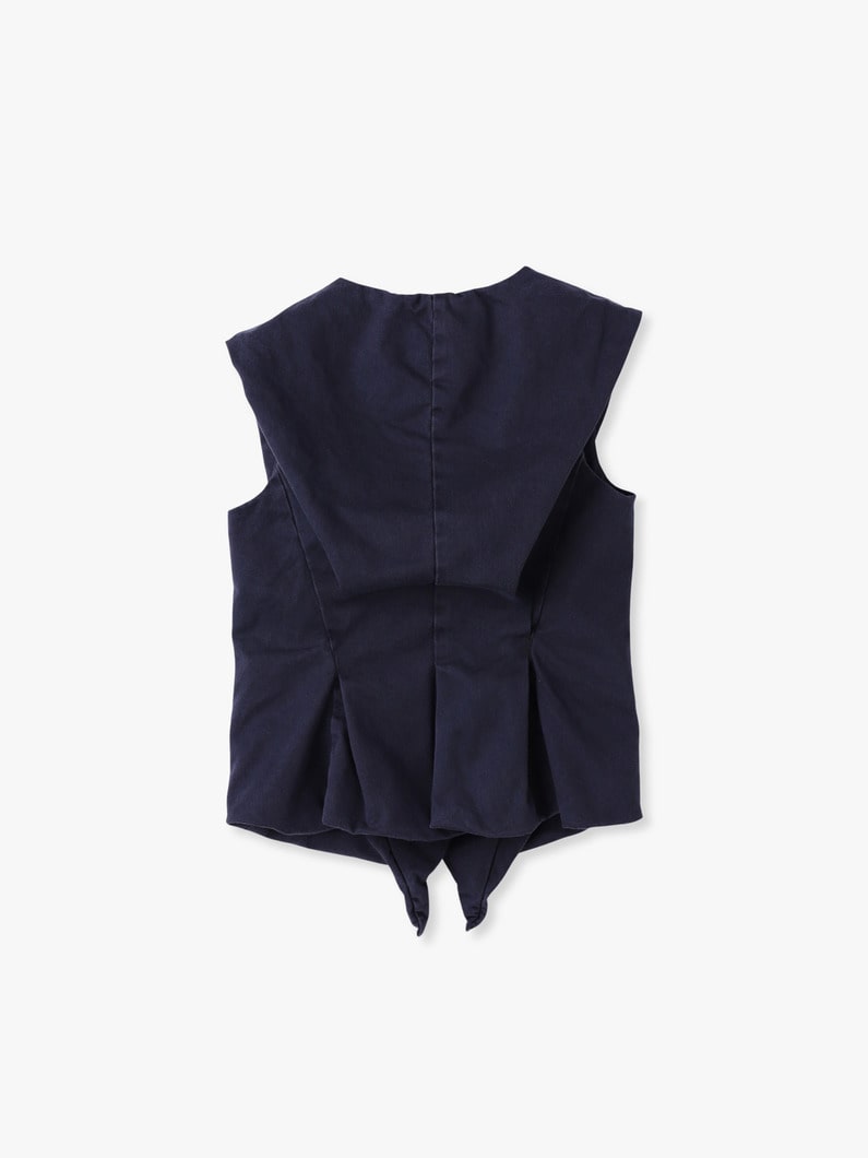コットン スリーブレス ジャケット 詳細画像 navy 1