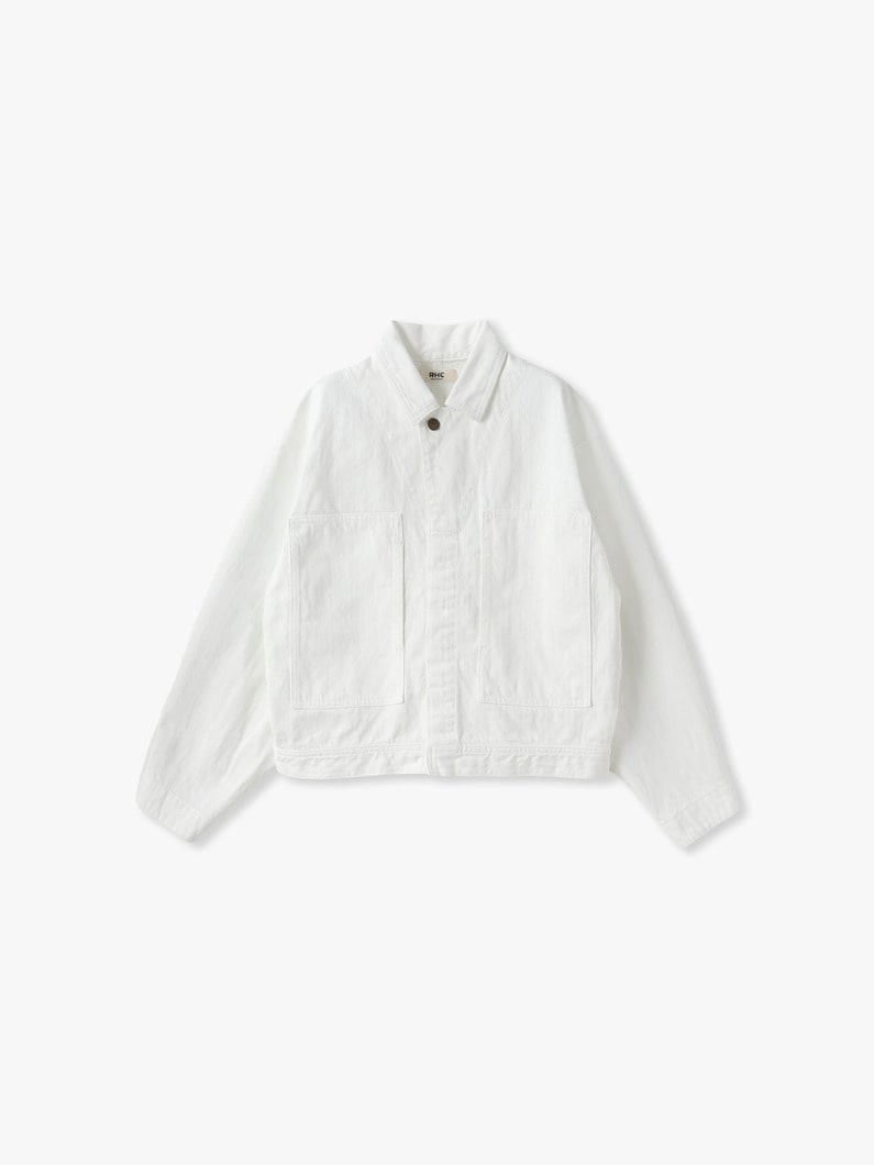 デニム ユーティリティ ジャケット 詳細画像 white