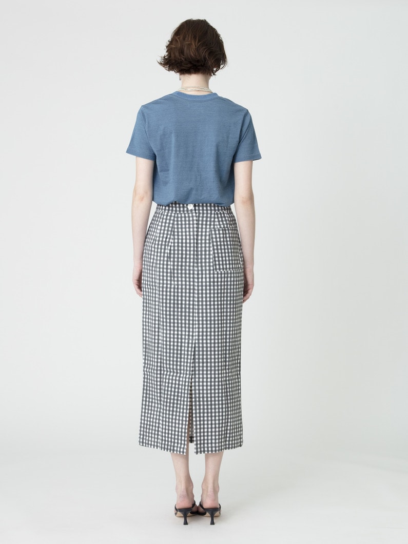 ギンガムチェック プリント キャンバス スカート 詳細画像 black 3