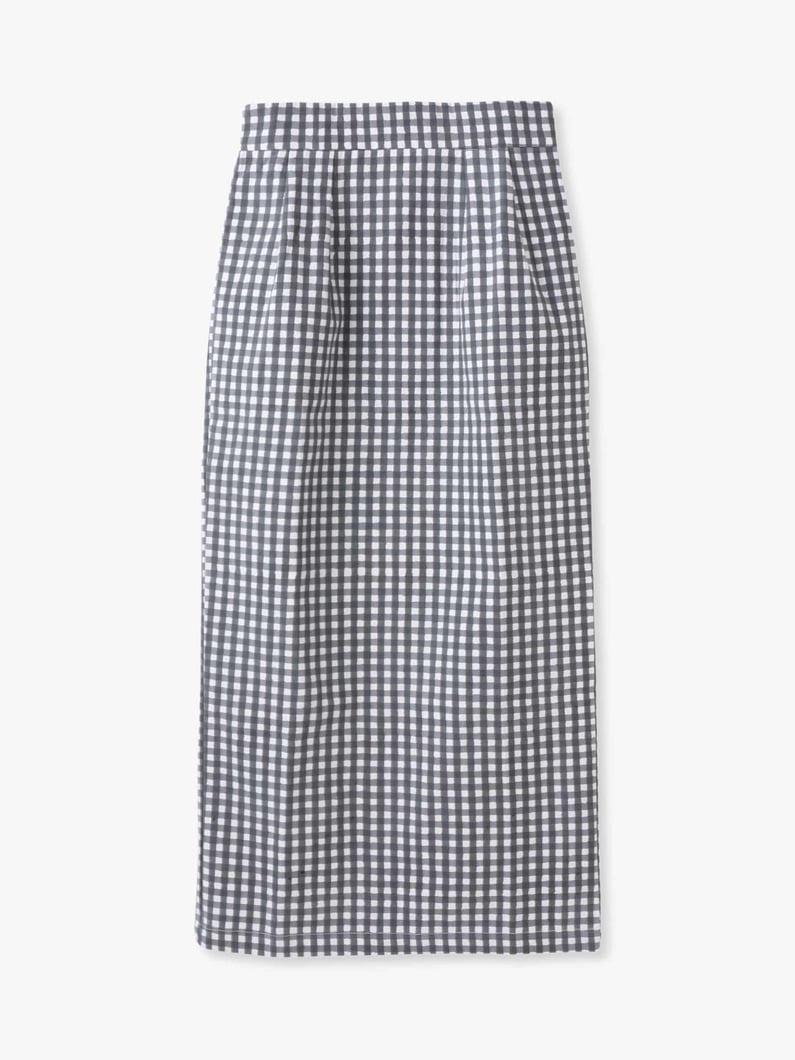 ギンガムチェック プリント キャンバス スカート 詳細画像 black 5