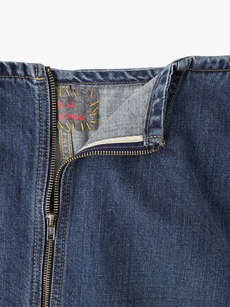 フロントジップ デニム ミニスカート 詳細画像 black 2