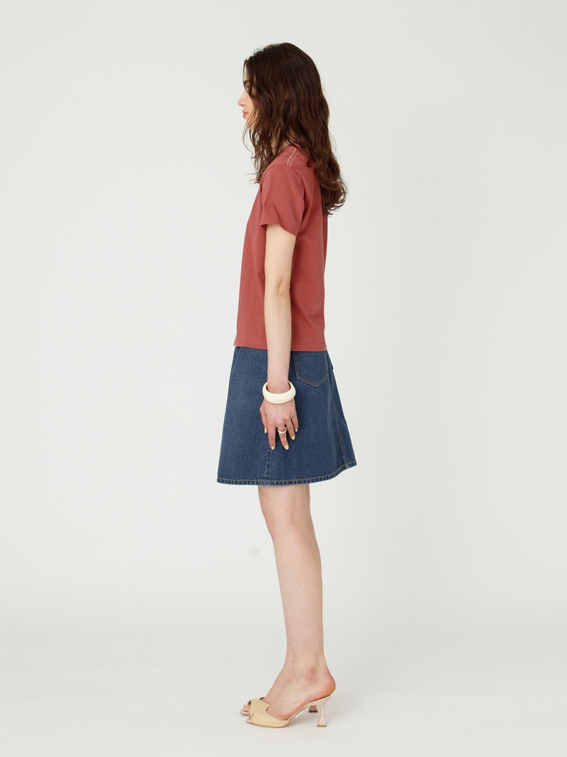 フロントジップ デニム ミニスカート 詳細画像 blue 2