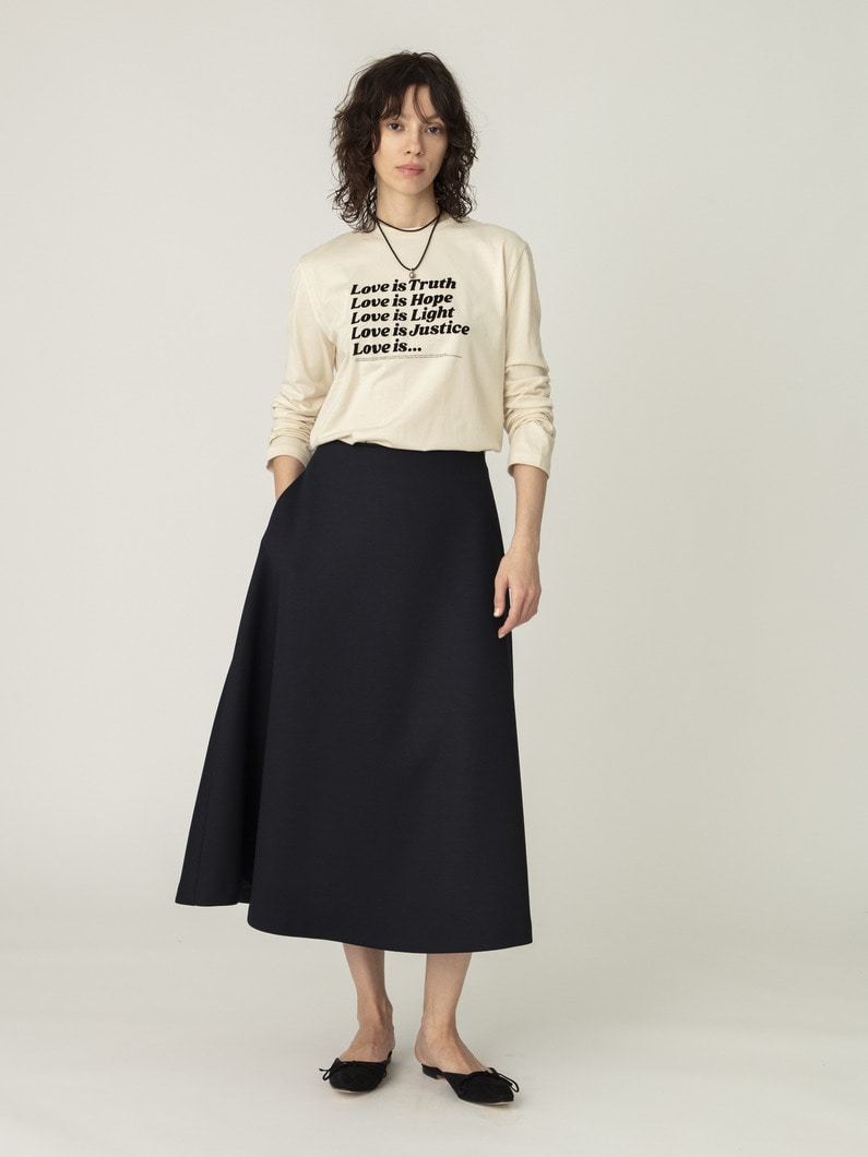 ハート ステッチ フレアスカート 詳細画像 navy 1