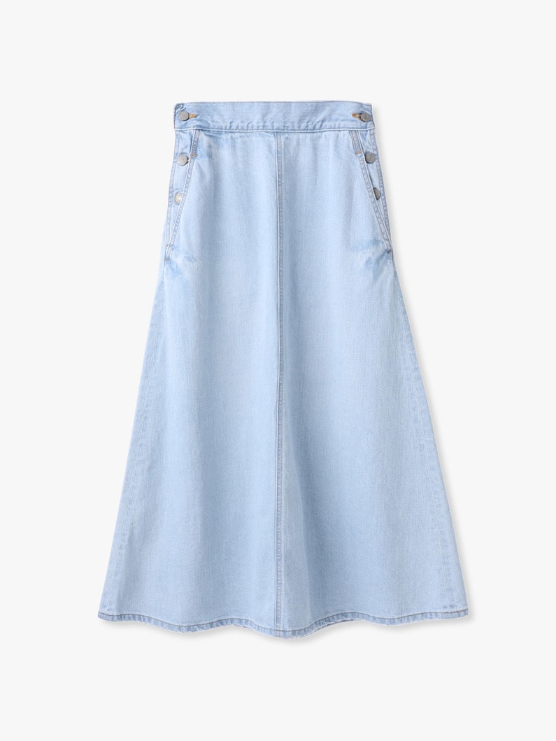 フレア デニム ロングスカート 詳細画像 light blue