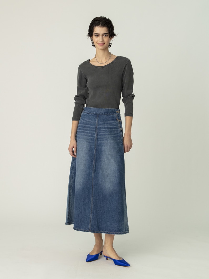 フレア デニム ロングスカート 詳細画像 blue 1