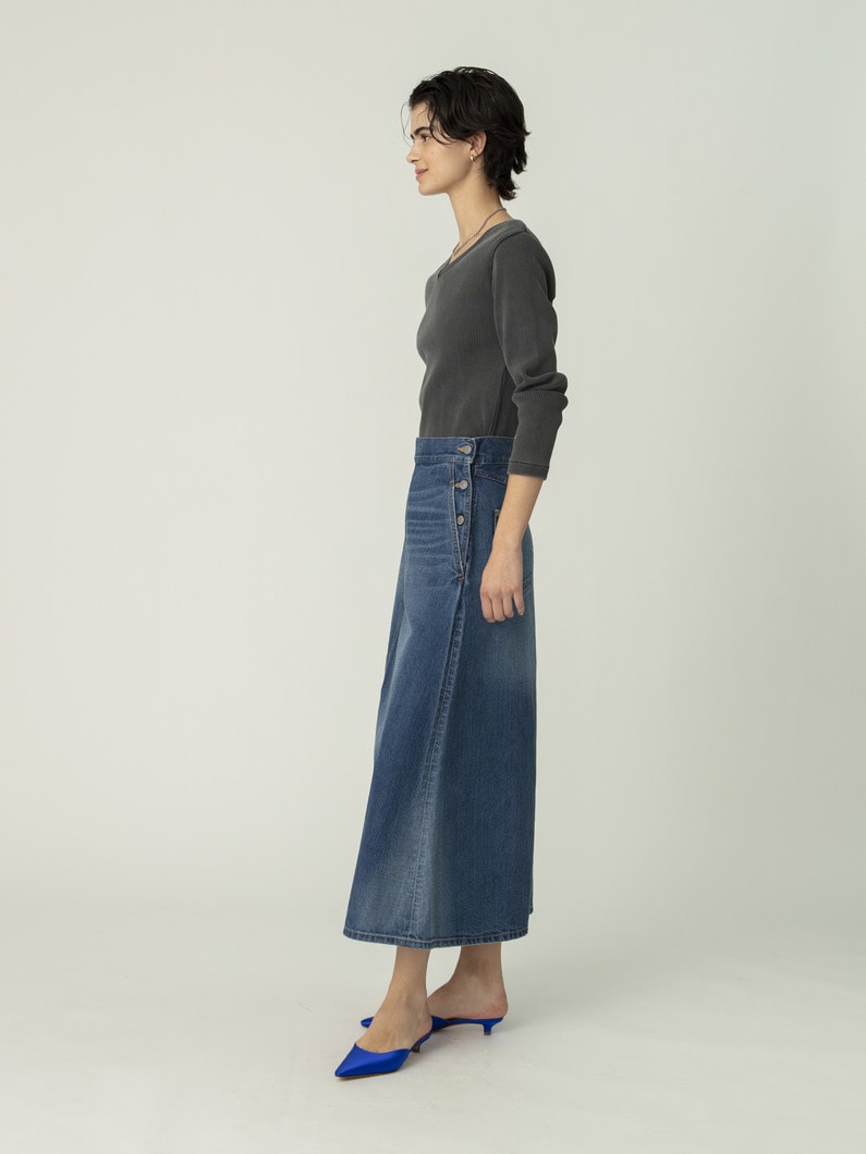 フレア デニム ロングスカート 詳細画像 blue 2