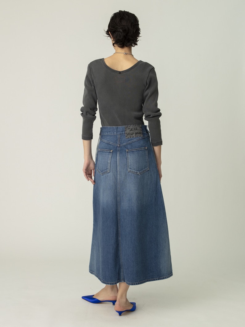 フレア デニム ロングスカート 詳細画像 blue 3