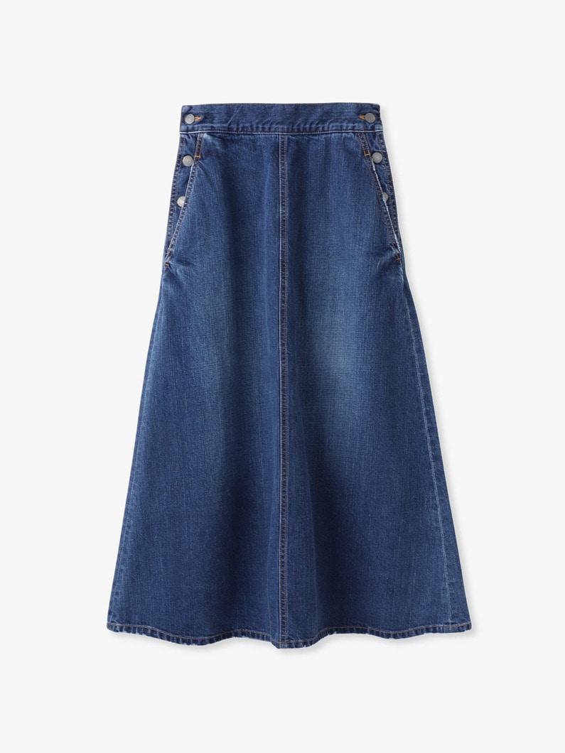 フレア デニム ロングスカート 詳細画像 blue 4